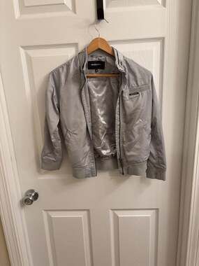 Members Only Kids Bomber Jacket Size 8 Silver